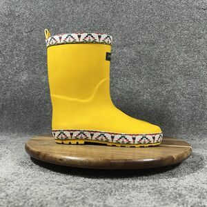 Pendleton Tucson Boys Size 13/1 Yellow Aztec Rubber Mid-Calf Rain Boots Used